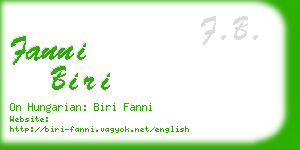 fanni biri business card